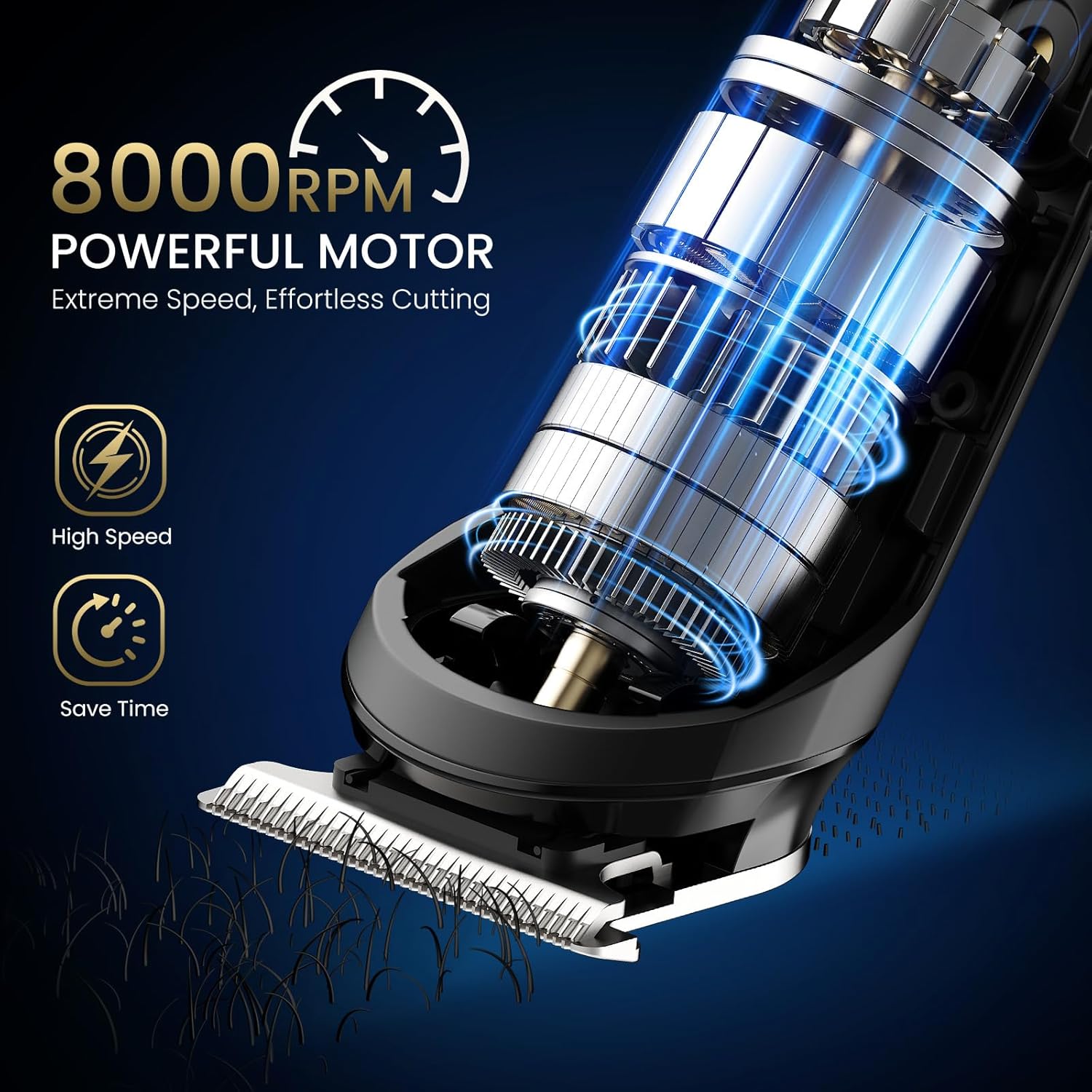 Ufree 3-in-1 Beard Trimmer for Men, Valentine Gifts for Men, IPX6 Waterproof Men's Electric Razor Shaver for Mustache, Professional Hair Trimmer Clippers, Type-C Body Grooming Kit